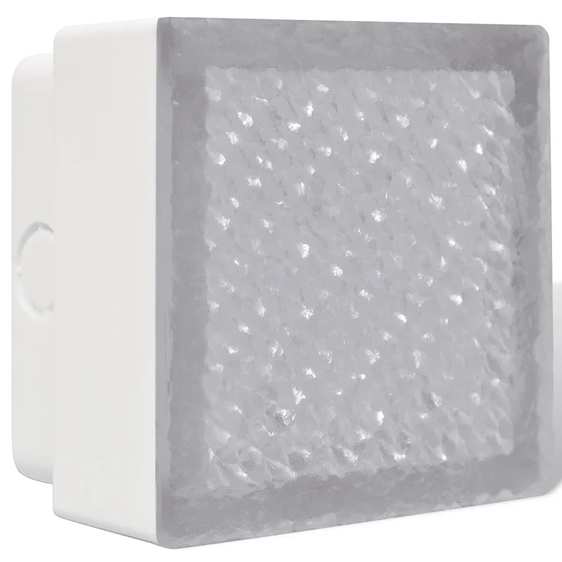 Lot de 12 lampes LED enterrées 100 x 100 x 68 mm éclairage extérieur jardin étanche en polycarbonate noir 02_0046359