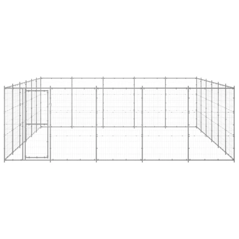 Chenil extérieur cage enclos parc animaux chien extérieur acier galvanisé 36,3 m² 02_0000421