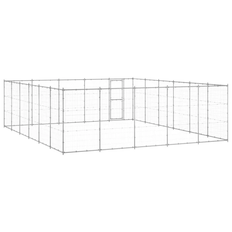 Chenil extérieur cage enclos parc animaux chien extérieur acier galvanisé 36,3 m² 02_0000421