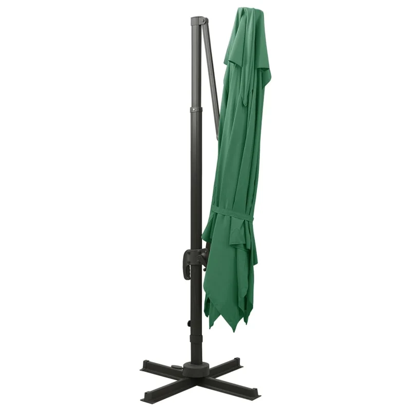 Parasol d'extérieur déporté à double toit 300 x 300 cm vert 02_0008563