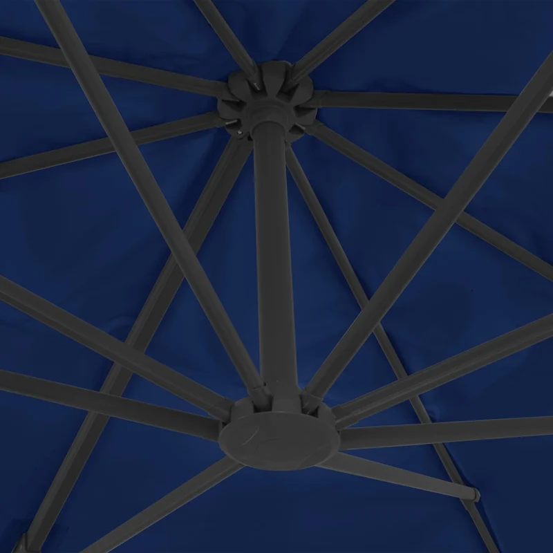 Parasol déporté avec mât en aluminium 4 x 3 m bleu azuré 02_0008485