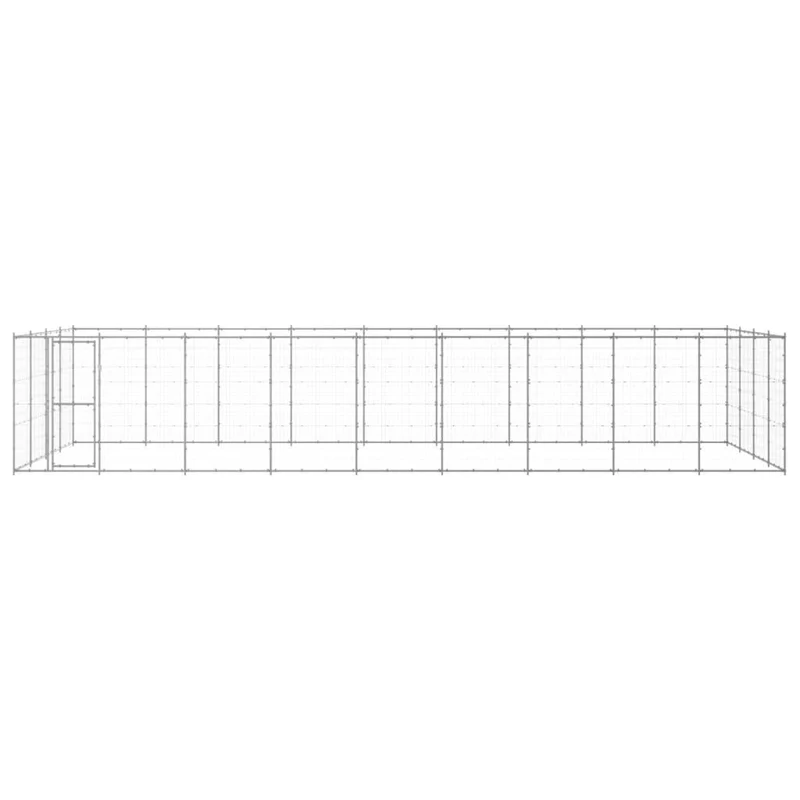 Chenil extérieur cage enclos parc animaux chien extérieur acier galvanisé 43,56 m² 02_0000423