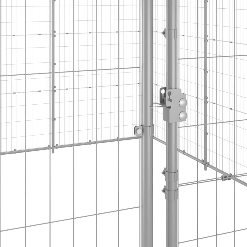 Chenil extérieur cage enclos parc animaux chien extérieur acier galvanisé 43,56 m² 02_0000423