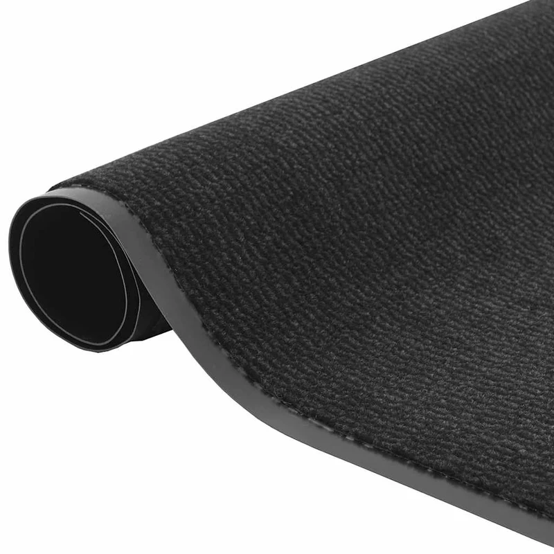 Paillasson noir antidérapant intérieur extérieur 115 x 200 cm en PP noir 02_0058111