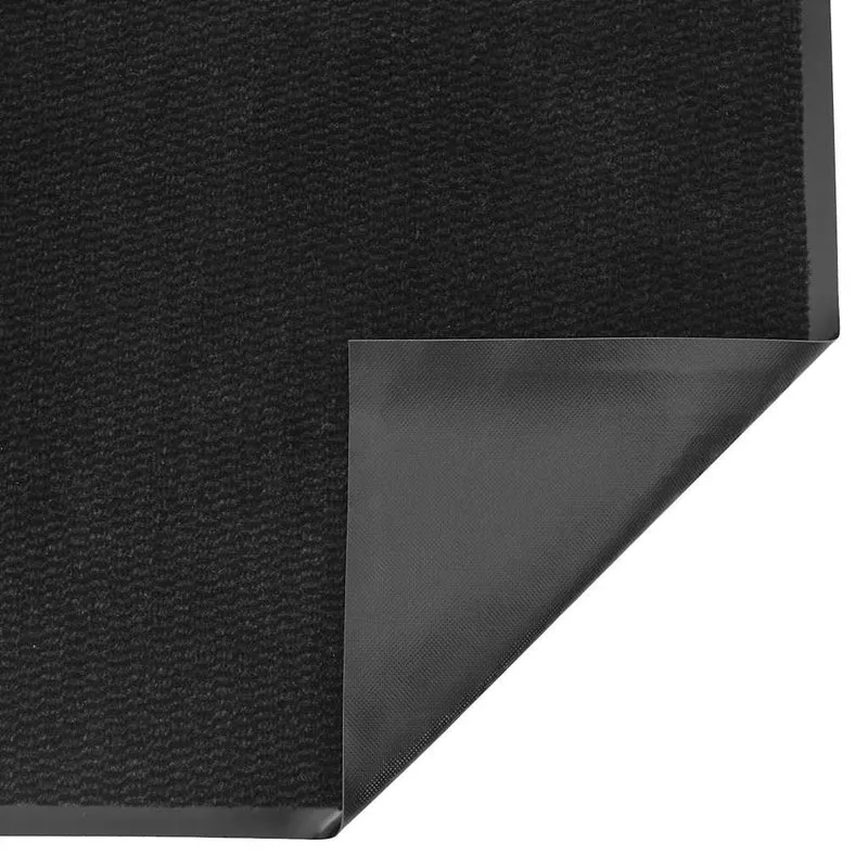Paillasson noir antidérapant intérieur extérieur 115 x 200 cm en PP noir 02_0058111
