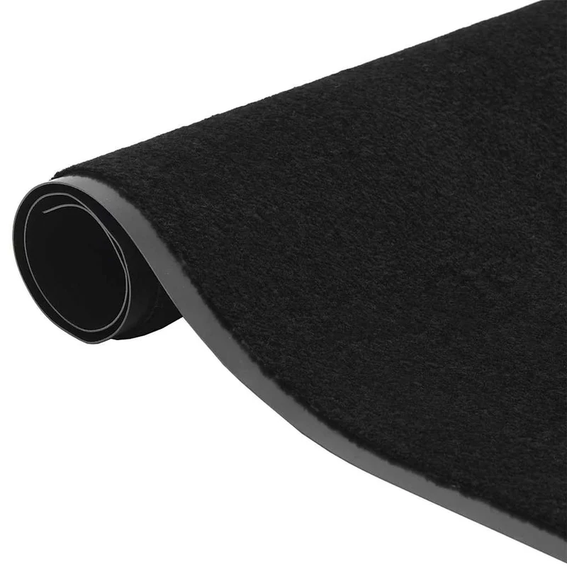 Paillasson rectangulaire antidérapant absorbant noir 60 x 150 cm en polypropylène noir 02_0058149