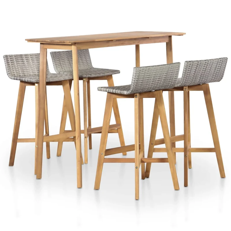 Mobilier à dîner d'extérieur 5 pièces bois d'acacia solide 02_0014652