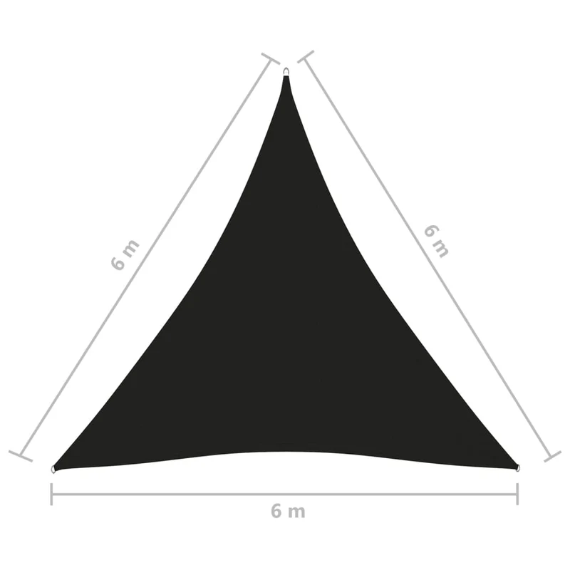 Voile toile d'ombrage parasol tissu oxford triangulaire 6 x 6 x 6 m noir 02_0009950