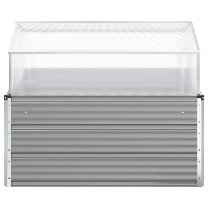 Jardinière design industrielle pour jardin 100 x 100 x 77 cm ambiance moderne en acier galvanisé gris clair 02_0059216
