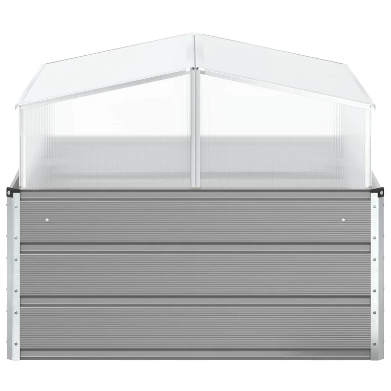 Jardinière design industrielle pour jardin 100 x 100 x 77 cm ambiance moderne en acier galvanisé gris clair 02_0059216