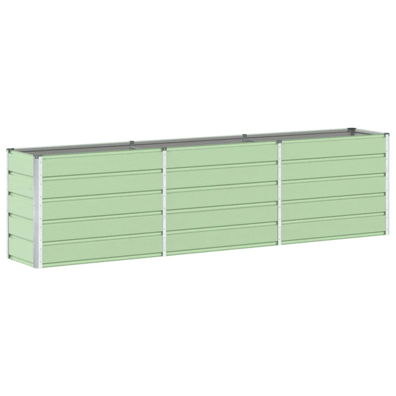 Jardinière moderne acier galvanisé design industriel extérieur polyvalent 480 x 50 x 45 cm en acier vert pastel 02_0059280