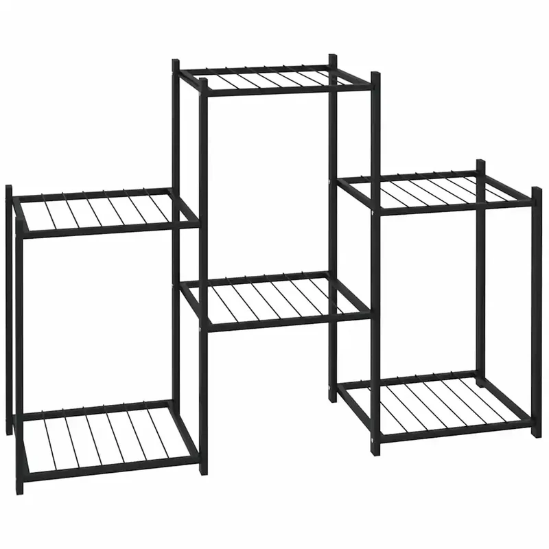 Jardinière support à fleurs pratique 83 x 25 x 60 cm en fer noir 02_0047091
