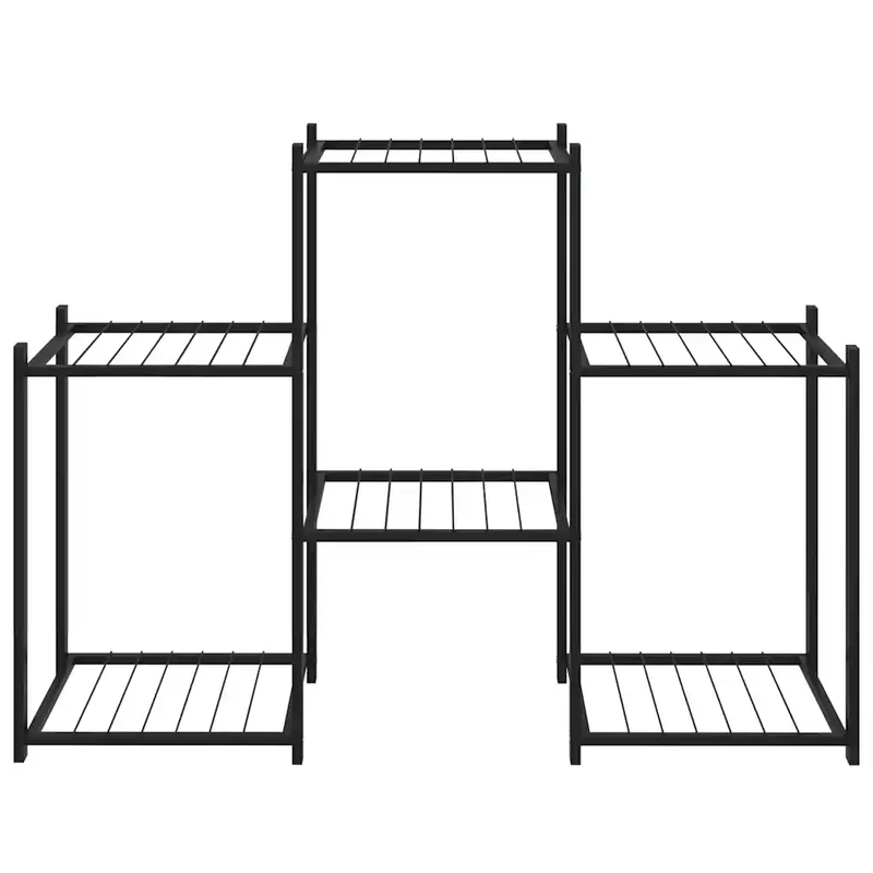 Jardinière support à fleurs pratique 83 x 25 x 60 cm en fer noir 02_0047091