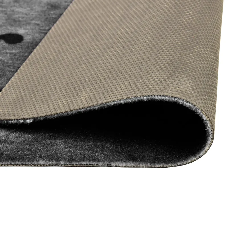 Tapis de sol rectangulaire décoratif pour cuisine 150 x 45 cm facile à laver antidérapant en polyamide gris 02_0046715