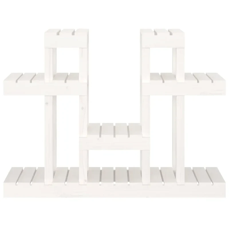 Support à plantes design rustique jardin 104,5 x 25 x 77,5 cm en bois massif blanc 02_0048470