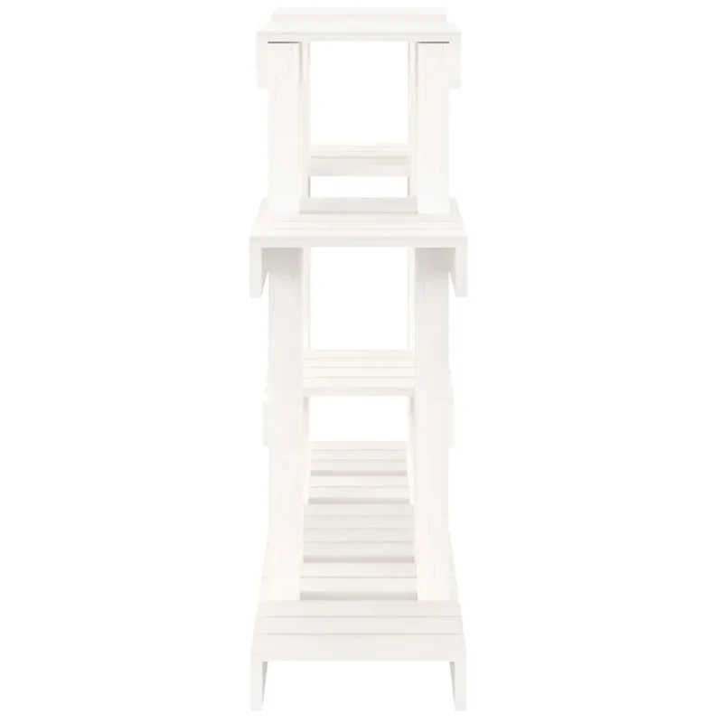 Support à plantes design rustique jardin 104,5 x 25 x 77,5 cm en bois massif blanc 02_0048470