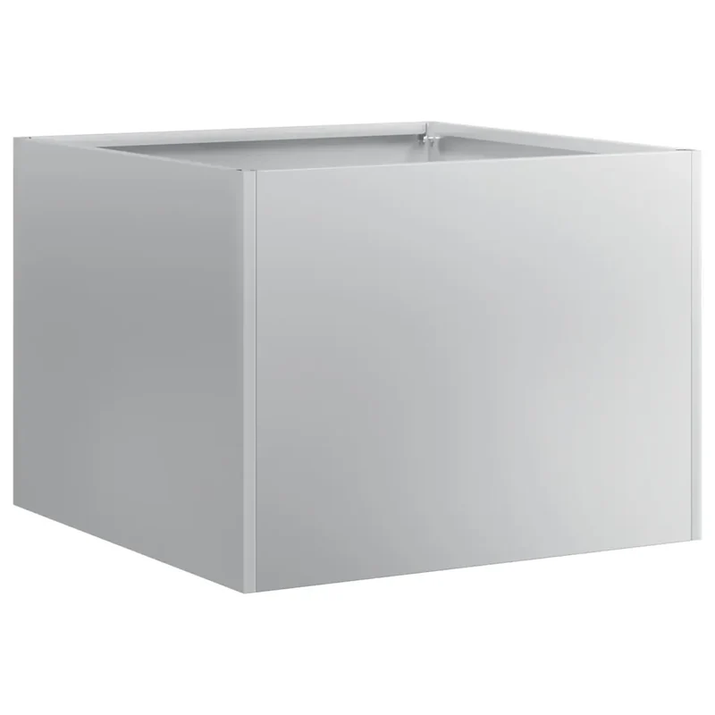 Jardinière carrée moderne pour jardin balcon terrasse 40 x 40 x 30 cm en acier galvanisé gris 02_0051580