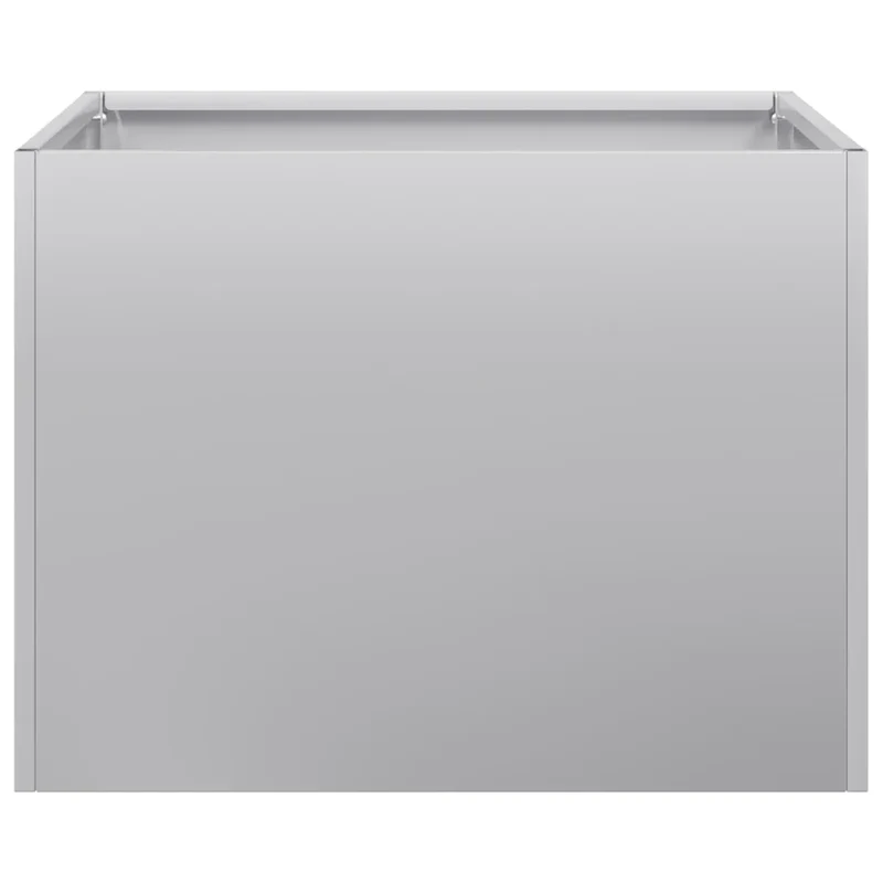 Jardinière carrée moderne pour jardin balcon terrasse 40 x 40 x 30 cm en acier galvanisé gris 02_0051580