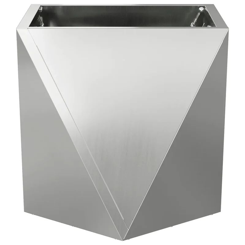 Lot de 2 jardinières modernes pour extérieur 30 x 30 x 30 cm avec design épuré en acier galvanisé argent 02_0053059