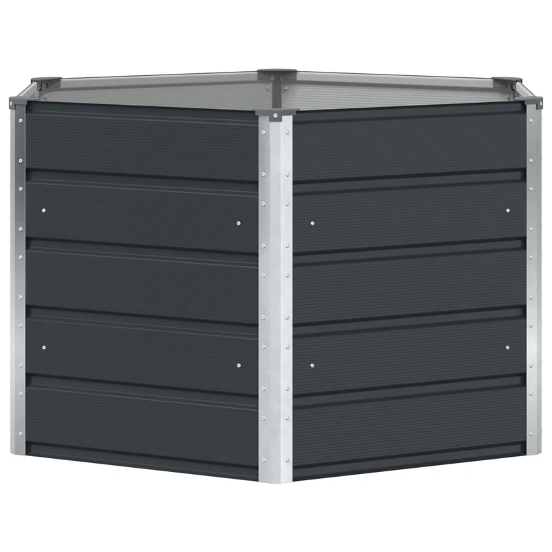 Jardinière hexagonale moderne extérieure 129 x 129 x 75 cm en acier anthracite 02_0059217