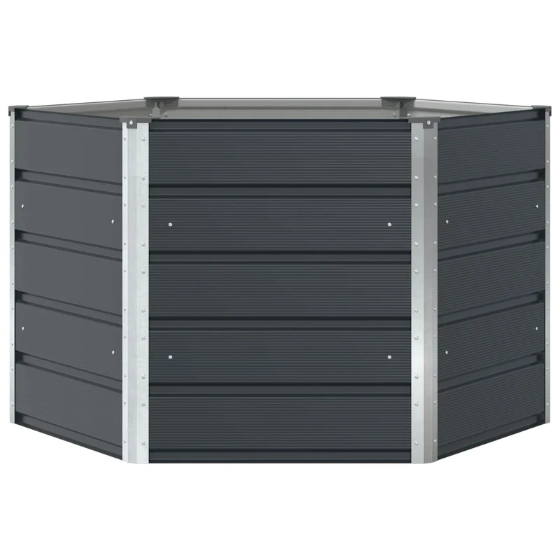 Jardinière hexagonale moderne extérieure 129 x 129 x 75 cm en acier anthracite 02_0059217