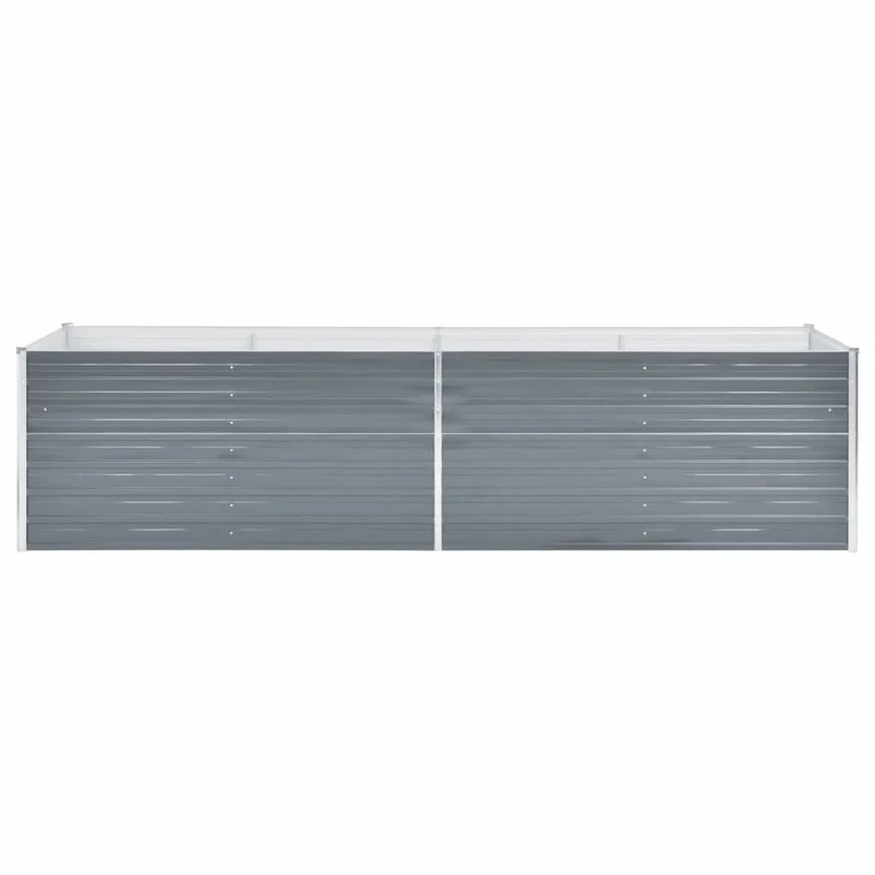 Jardinière lit surélevé plantes fleurs jardin acier galvanisé 320 x 80 x 77 cm gris 02_0001113