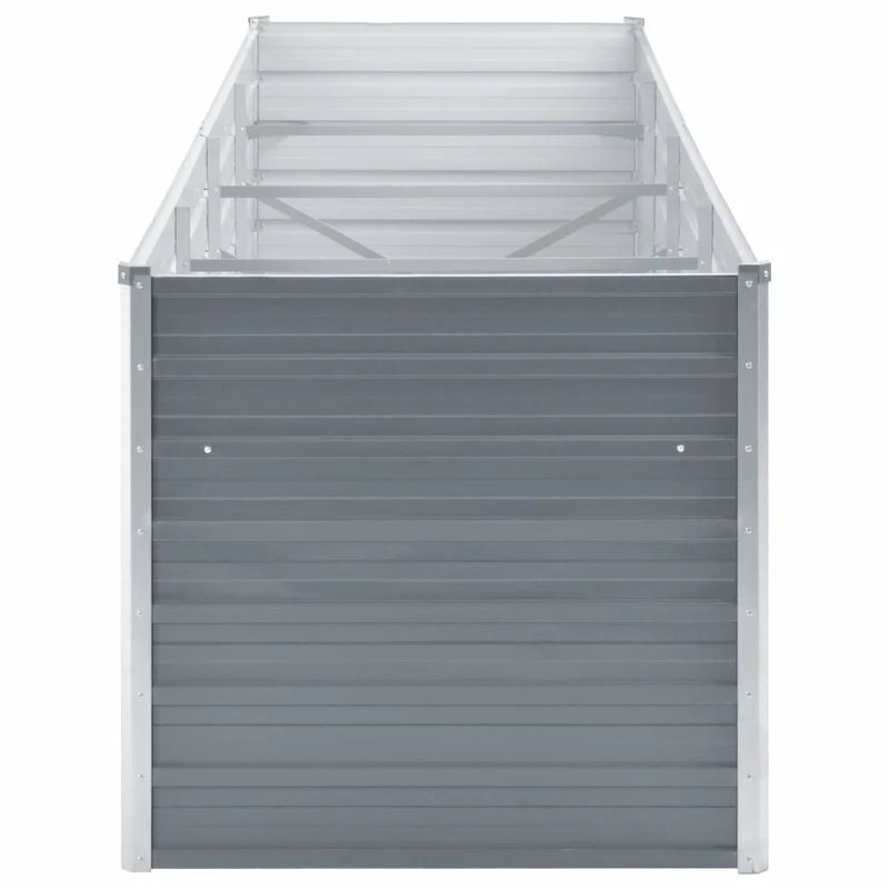 Jardinière lit surélevé plantes fleurs jardin acier galvanisé 320 x 80 x 77 cm gris 02_0001113