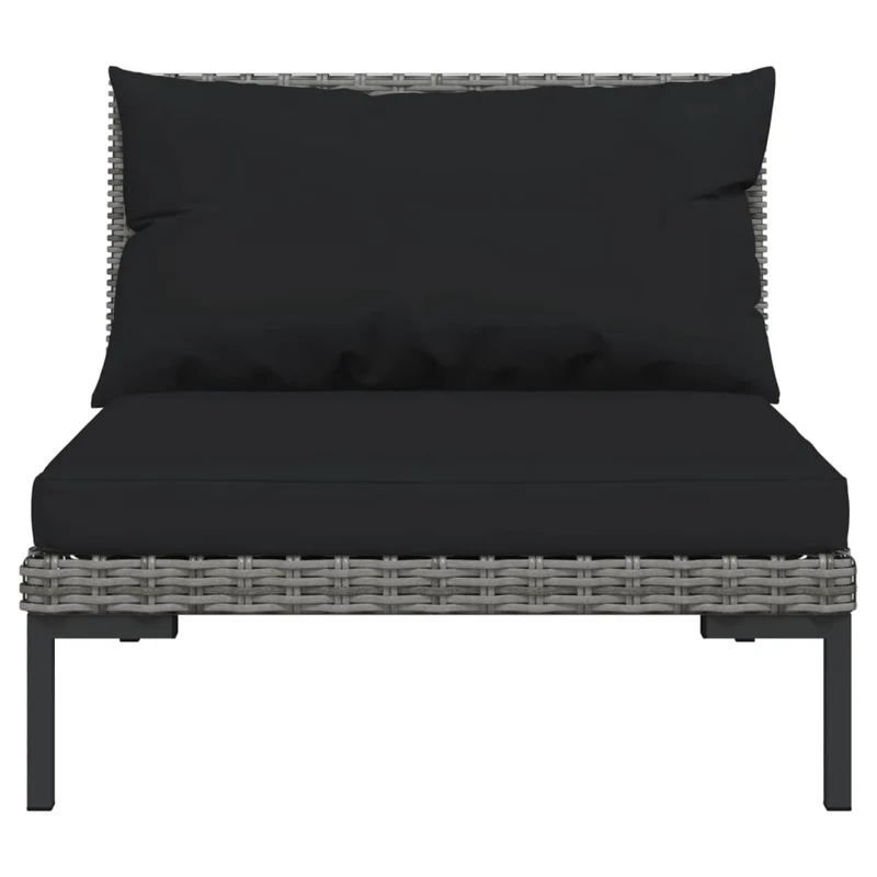Salon de jardin meuble d'extérieur ensemble de mobilier 7 pièces avec coussins résine tressée gris foncé 02_0017287