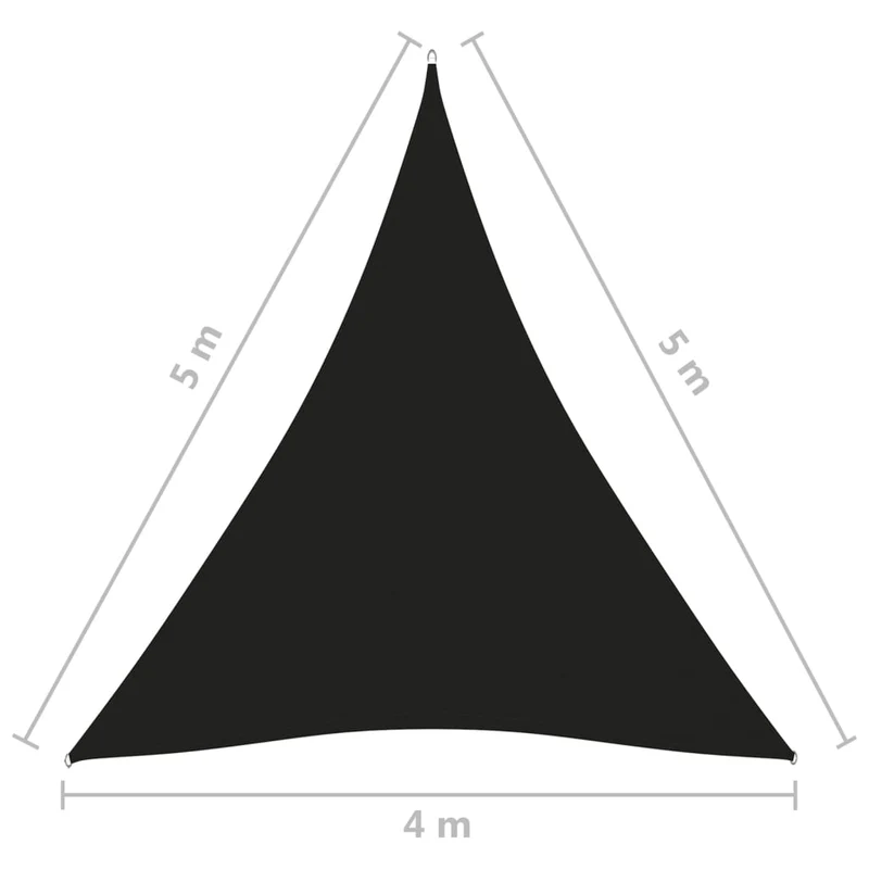 Voile toile d'ombrage parasol tissu oxford triangulaire 4 x 5 x 5 m noir 02_0009893