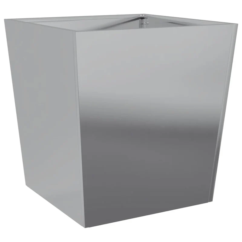 Jardinière bac lit surélevé plantes fleurs jardin terrasses lot de 2 50 x 50 x 50 cm acier galvanisé gris 02_0038992