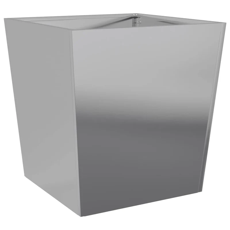 Jardinière bac lit surélevé plantes fleurs jardin terrasses lot de 2 50 x 50 x 50 cm acier galvanisé gris 02_0038992