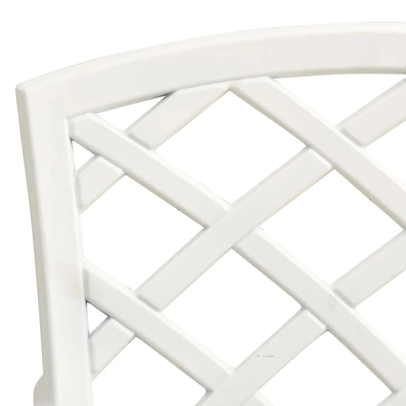 Ensemble de bistro jardin meuble extérieur terrasse 3 pièces aluminium coulé blanc 02_0013502