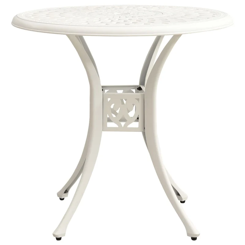 Ensemble de bistro jardin meuble extérieur terrasse 3 pièces aluminium coulé blanc 02_0013502