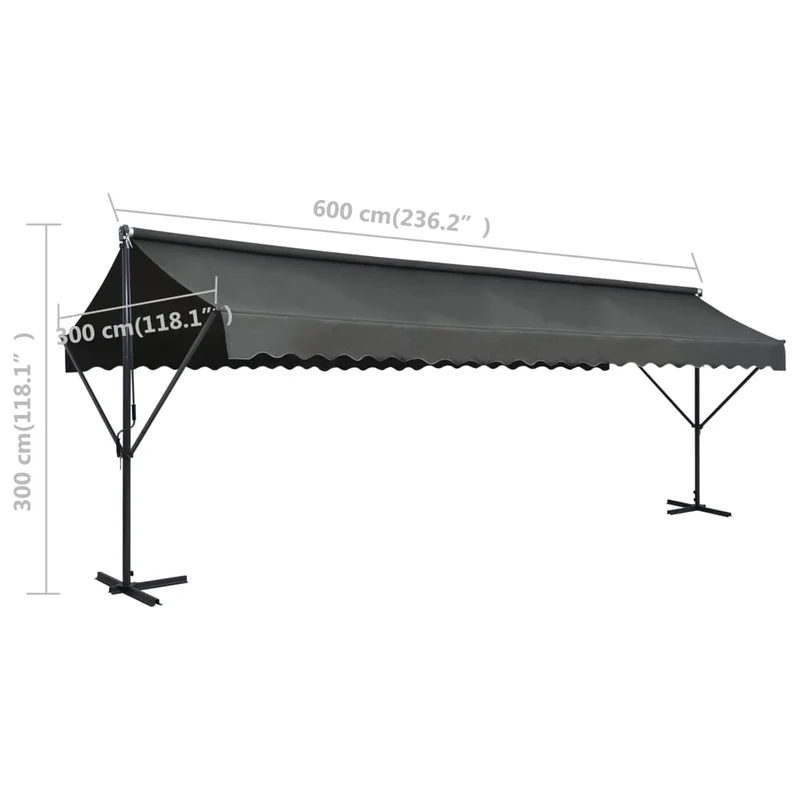 Auvent sur pied 600 x 300 cm anthracite 02_0007482