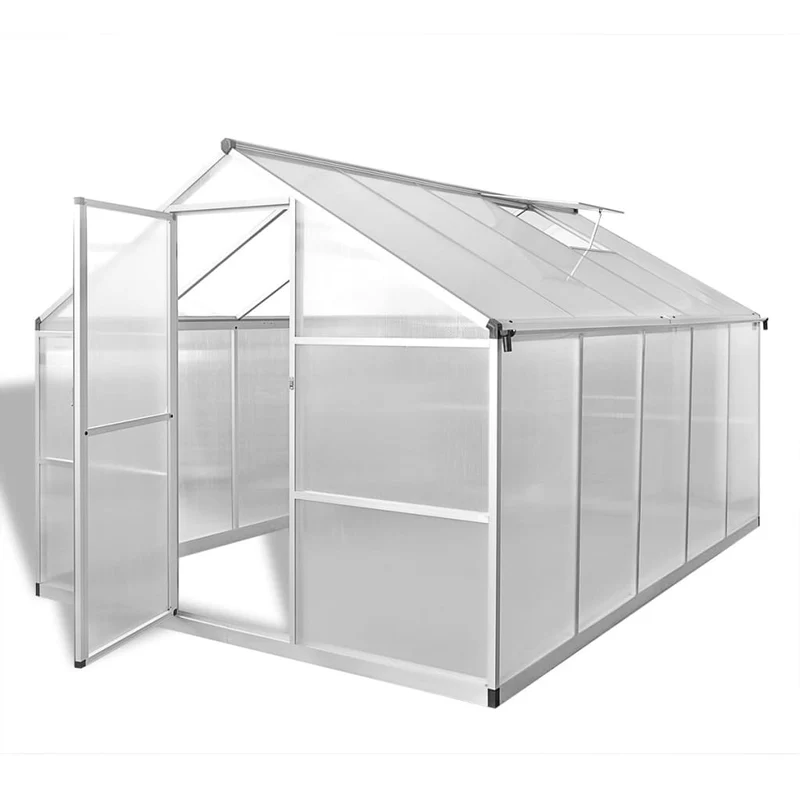 Serre tente abri plante fleur légumes renforcée en aluminium avec cadre de base 7,55 m² Transparent 02_0044662