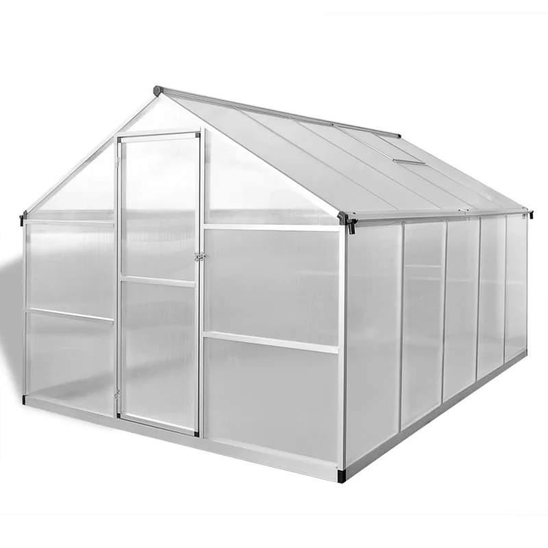 Serre tente abri plante fleur légumes renforcée en aluminium avec cadre de base 7,55 m² Transparent 02_0044662