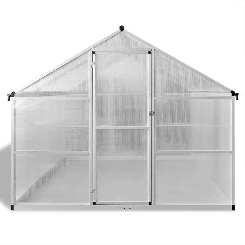 Serre tente abri plante fleur légumes renforcée en aluminium avec cadre de base 7,55 m² Transparent 02_0044662