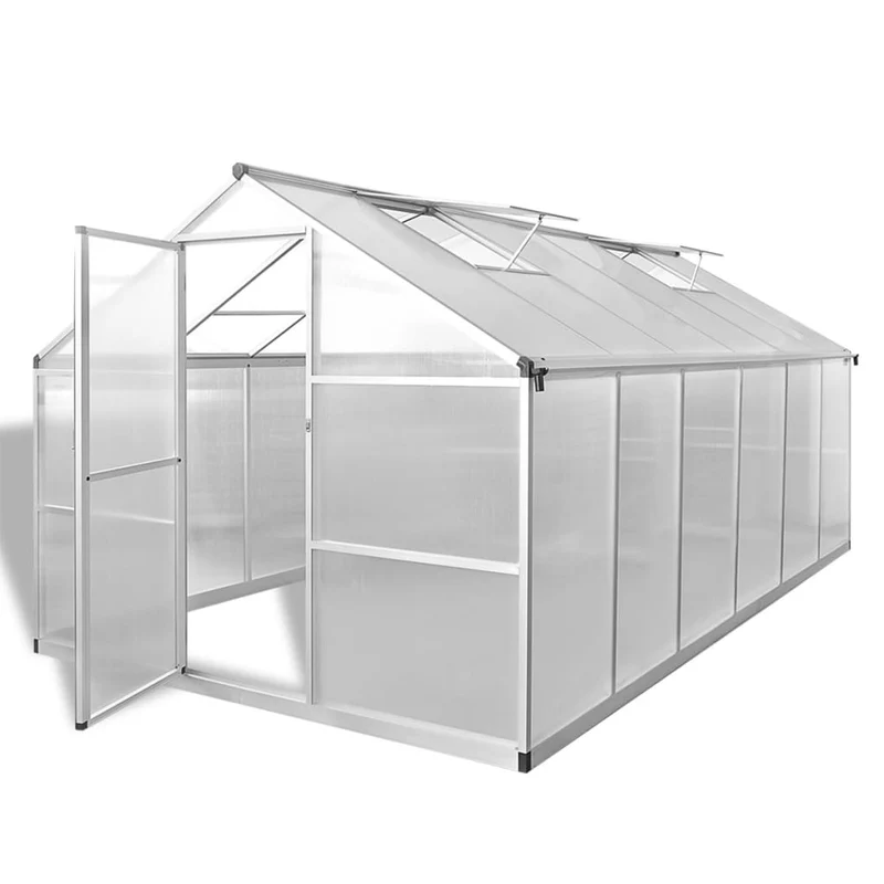 Serre tente abri plante fleur légumes renforcée en aluminium avec cadre de base 9,025 m² Transparent 02_0044663
