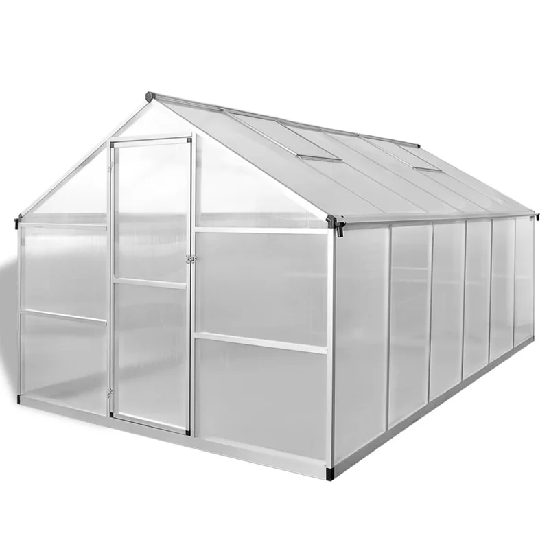 Serre tente abri plante fleur légumes renforcée en aluminium avec cadre de base 9,025 m² Transparent 02_0044663