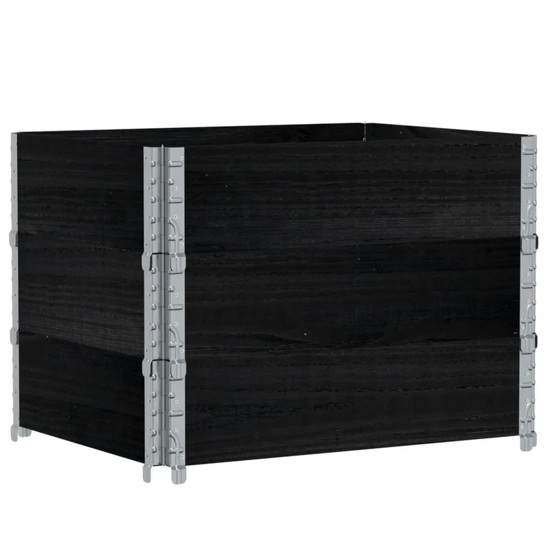Jardinière bac lit surélevé plantes fleurs terrasse jardin 80 x 60 cm bois massif de pin noir 02_0037886