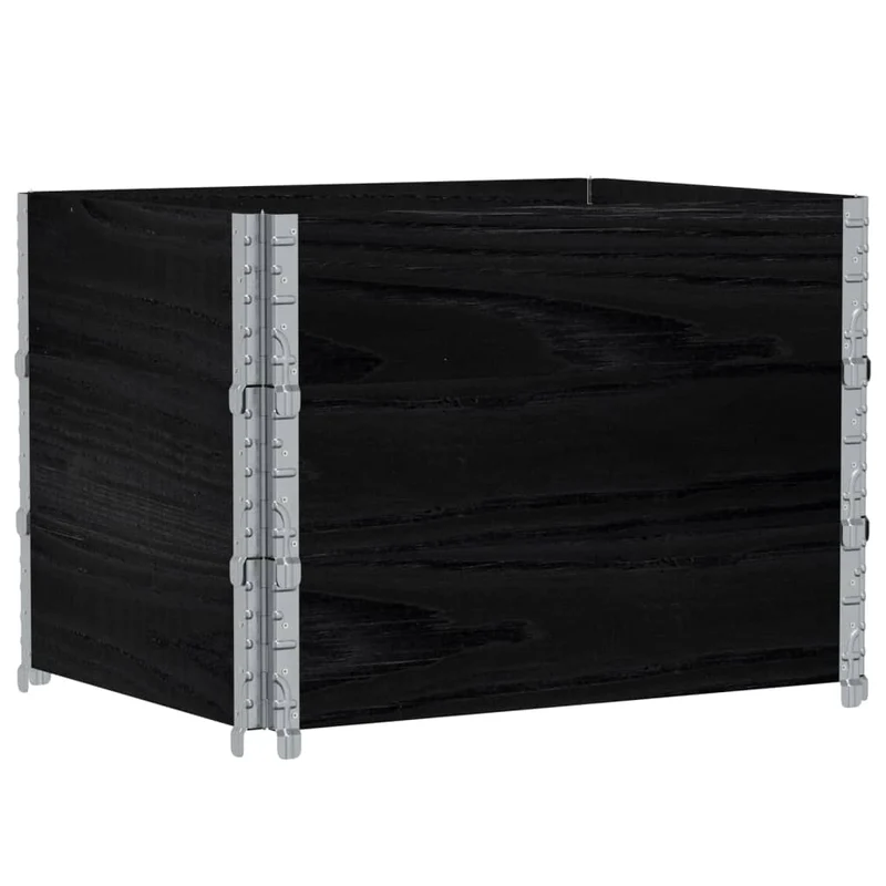 Jardinière bac lit surélevé plantes fleurs terrasse jardin 80 x 60 cm bois massif de pin noir 02_0037886