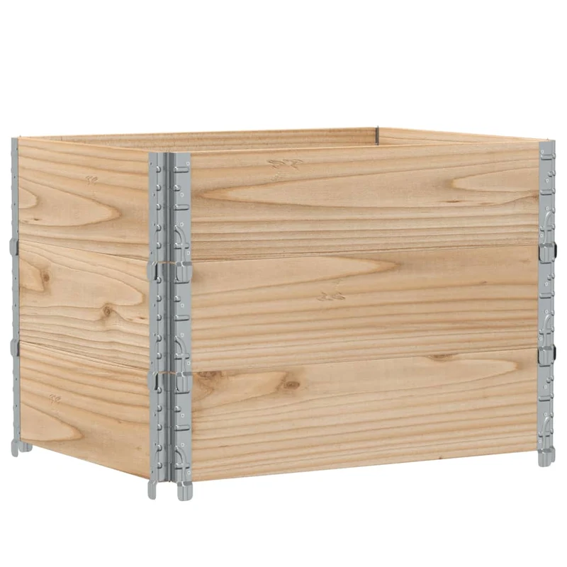 Jardinière bac lit surélevé plantes fleurs terrasse jardin 80 x 60 cm bois de pin massif marron 02_0037875