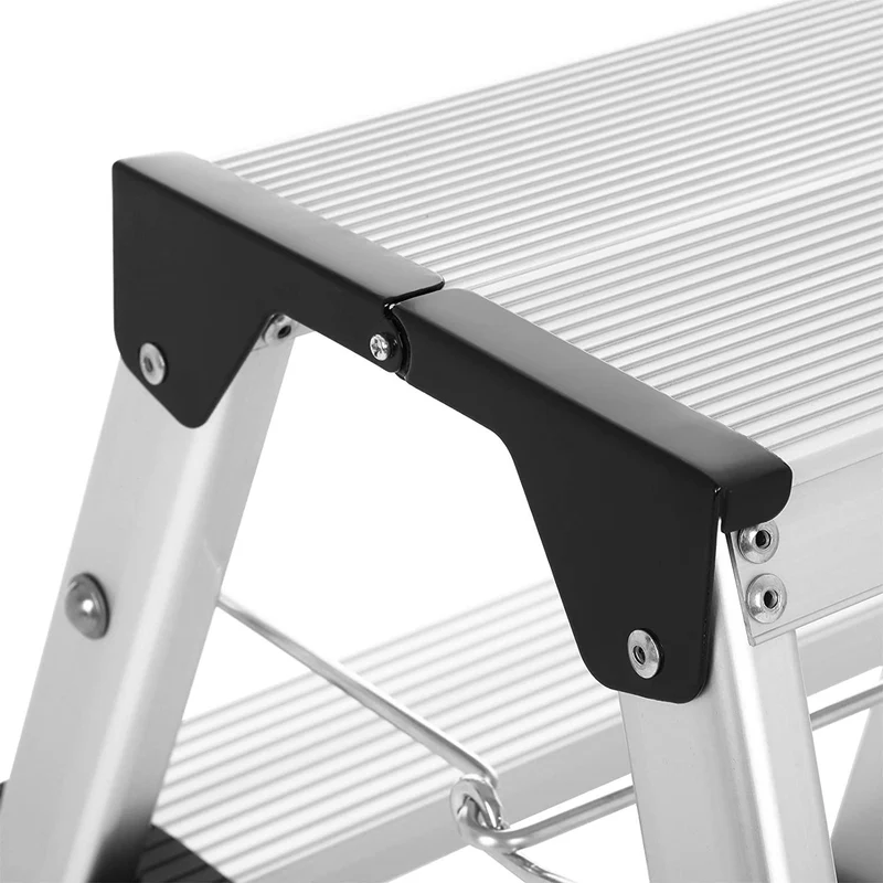 Échelle domestique pliable escabeau marchepied 3 niveaux en alu antidérapant capacité de charge 150 kg conforme aux normes 12_0000480