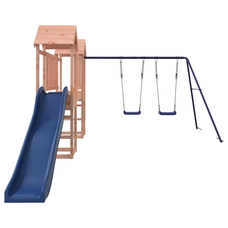 Aire de jeux d'extérieur balançoires toboggan portiques robuste jeux jardin 308 x 393 x 194 cm bois massif de douglas 02_0004732