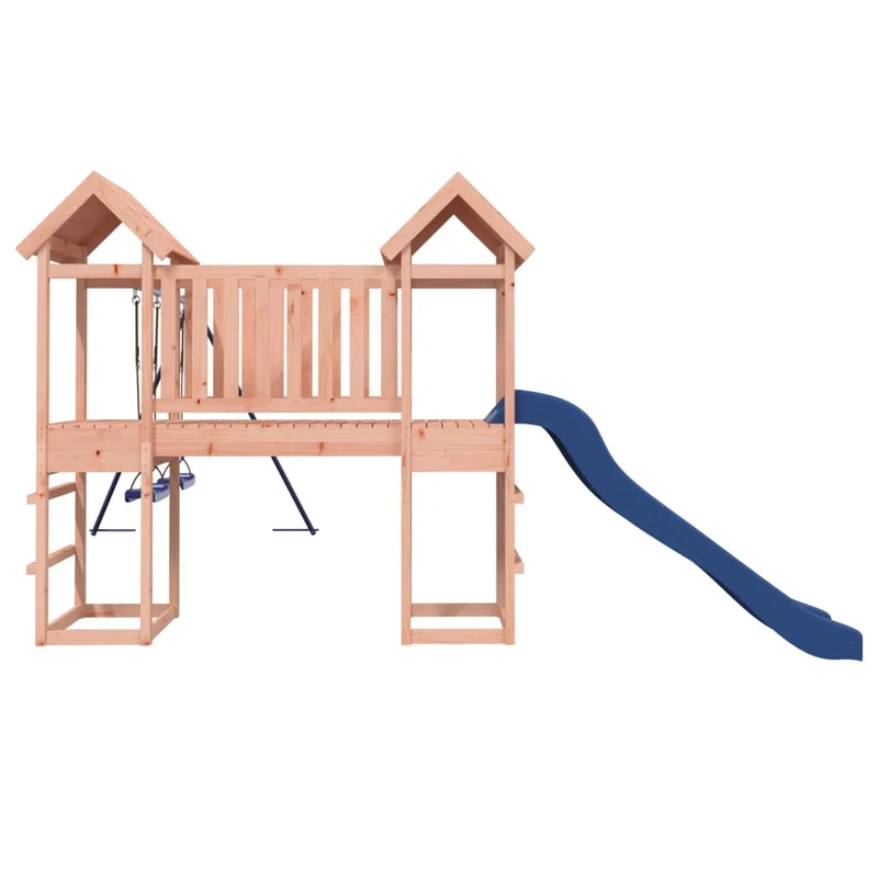 Aire de jeux d'extérieur balançoires toboggan portiques robuste jeux jardin 308 x 393 x 194 cm bois massif de douglas 02_0004732