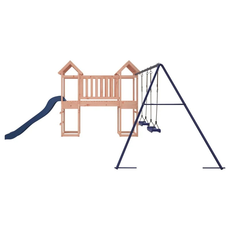 Aire de jeux d'extérieur balançoires toboggan portiques robuste jeux jardin 308 x 393 x 194 cm bois massif de douglas 02_0004732