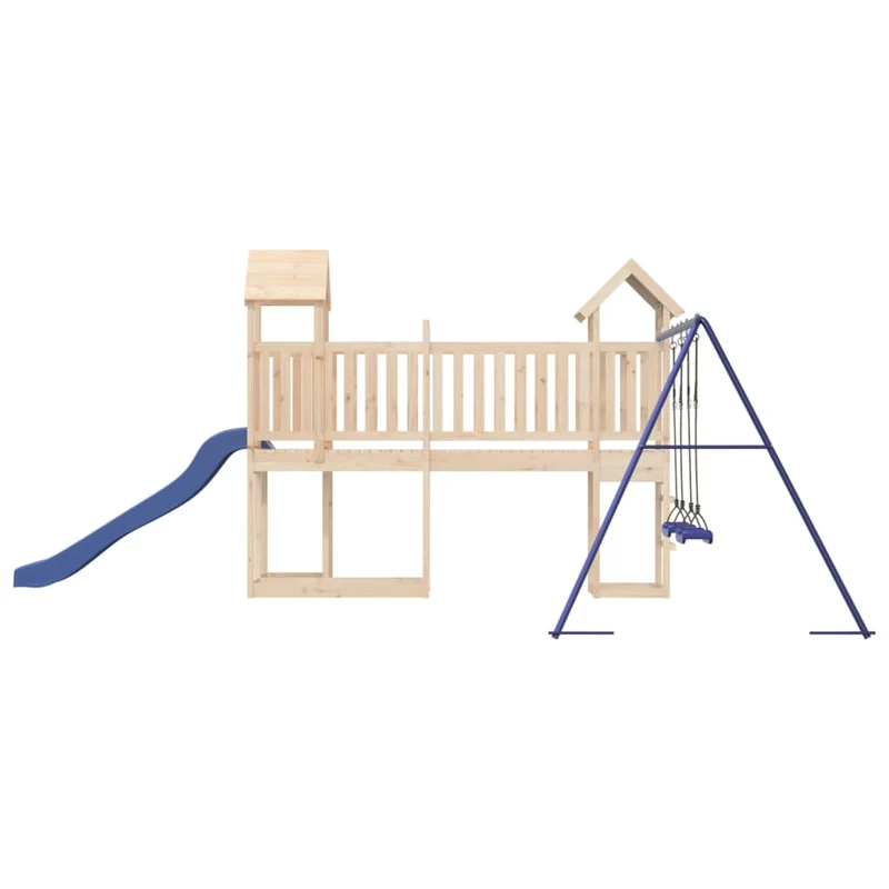 Aire de jeux d'extérieur balançoires toboggan portiques robuste jeux jardin 357 x 524 x 214 cm bois de pin massif 02_0004899