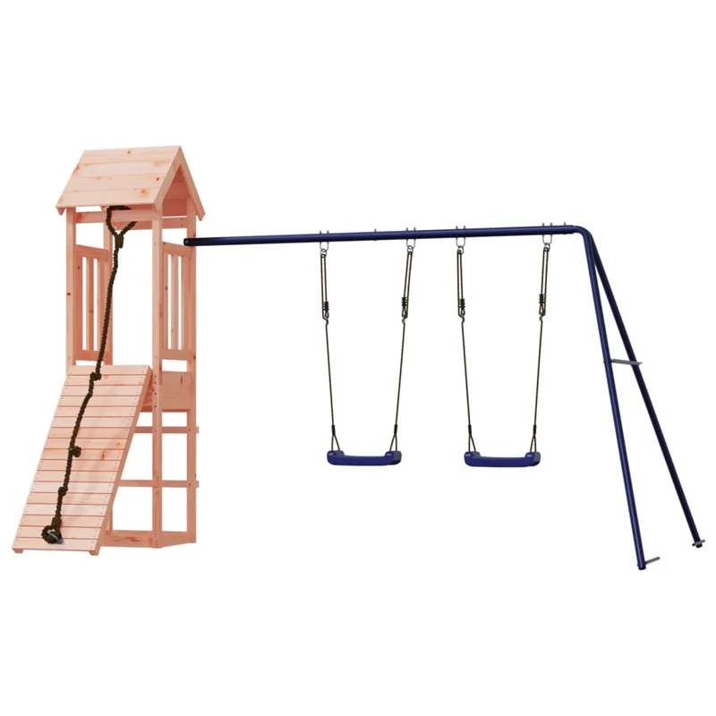 Aire de jeux d'extérieur balançoires toboggan portiques robuste jeux jardin 308 x 196 x 207 cm bois massif de douglas 02_0004715