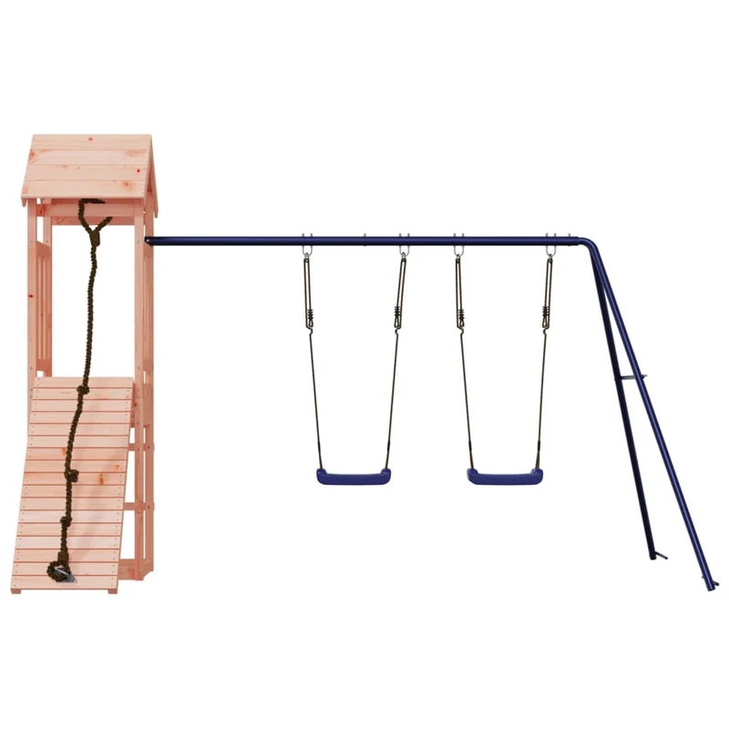 Aire de jeux d'extérieur balançoires toboggan portiques robuste jeux jardin 308 x 196 x 207 cm bois massif de douglas 02_0004715