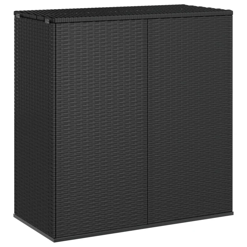 Boîte à coussins coffre de rangement de jardin résine tressée 100 x 49 x 103,5 cm noir 02_0013156
